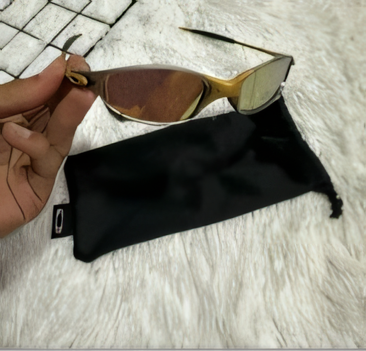 Óculos Masculino Estilo Urbano Dourado E Preto